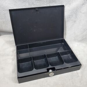 Brinks Home Security Black Metal Locking Cash Box with Removable Tray